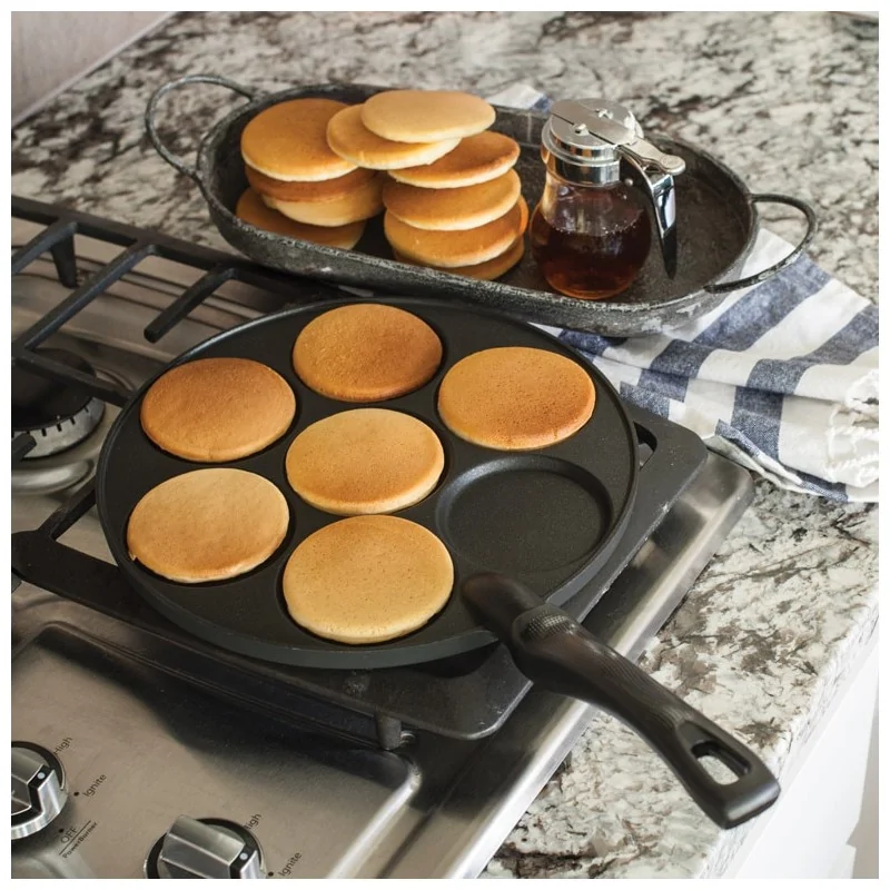 Nordic Ware Cast Aluminum Original Silver Dollar Pancake Pan - 7 Cavities Nordic Ware Cast Aluminum Original Silver Dollar Pancake Pan - 7 Cavities