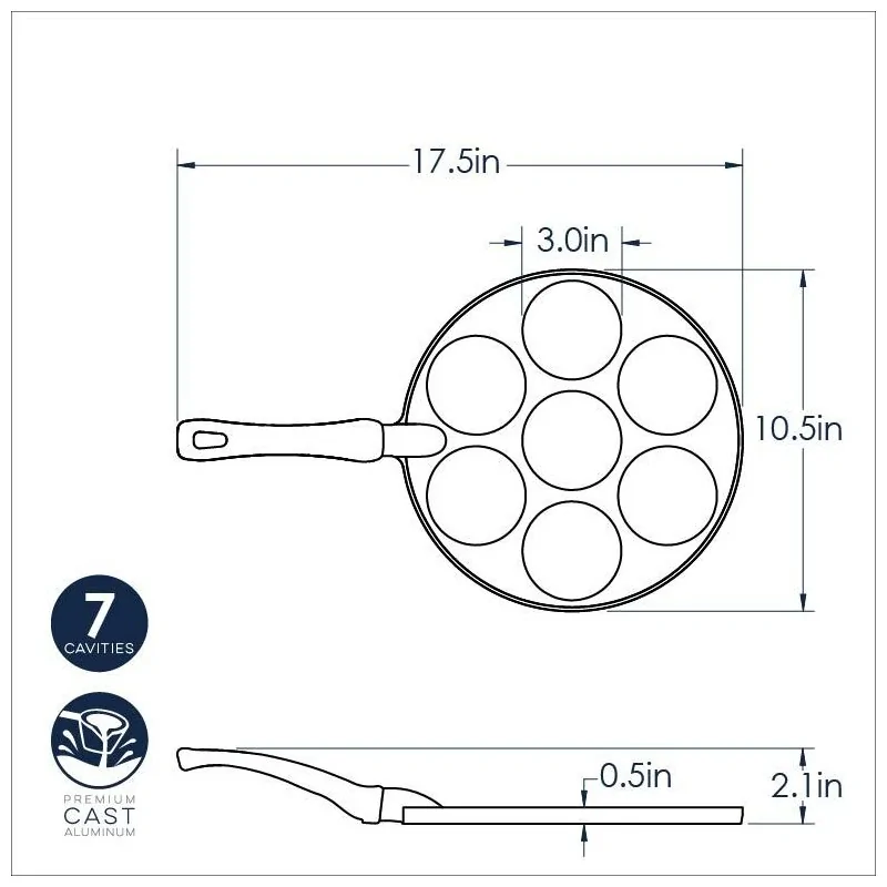 Nordic Ware Cast Aluminum Original Silver Dollar Pancake Pan - 7 Cavities Nordic Ware Cast Aluminum Original Silver Dollar Pancake Pan - 7 Cavities