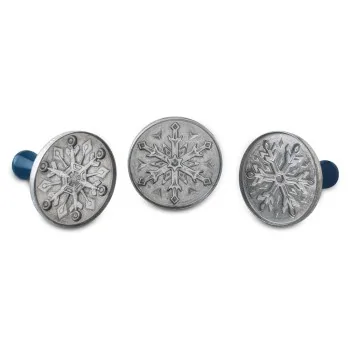 Nordic Ware Cast Aluminum Snowflake Cookie Stamps - 3 Different Shapes