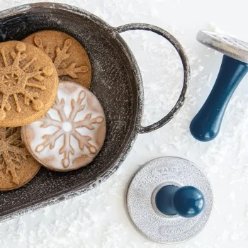 Nordic Ware Cast Aluminum Snowflake Cookie Stamps - 3 Different Shapes
