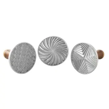 Nordic Ware Cast Aluminum Geo Cast Cookie Stamps - 3 Different Shapes
