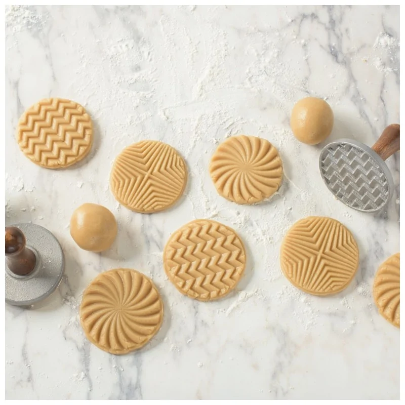 Nordic Ware Cast Aluminum Geo Cast Cookie Stamps - 3 Different Shapes Nordic Ware Cast Aluminum Geo Cast Cookie Stamps - 3 Different Shapes
