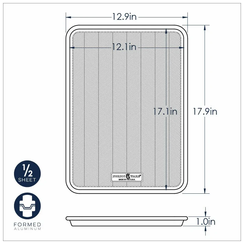 Nordic Ware Aluminum Prism Half Sheet Pan - 17.1" x 12.1" x 1" Nordic Ware Aluminum Prism Half Sheet Pan - 17.1" x 12.1" x 1"
