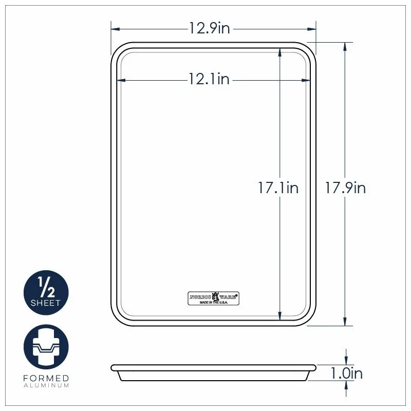 Nordic Ware Naturals® Aluminum Baker's Half Sheet Pan - 17.1" x 12.1" x 1" Nordic Ware Naturals® Aluminum Baker's Half Sheet Pan - 17.1" x 12.1" x 1"