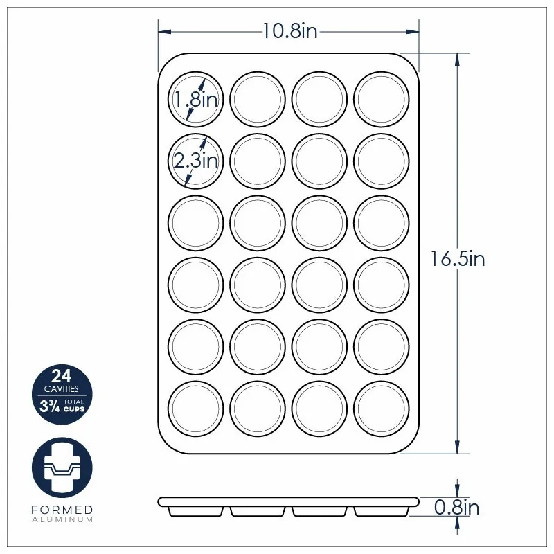 Nordic Ware Naturals® Aluminum 24 Cavity Mini Muffin Pan