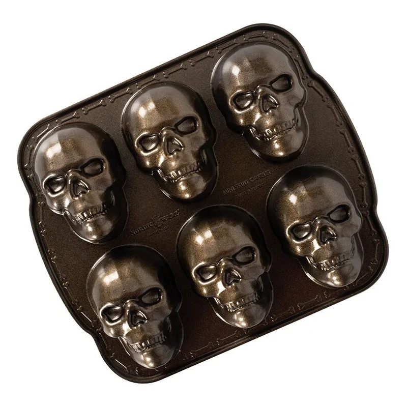 Nordic Ware Cast Aluminum Haunted Skull Cakelet Pan - 6 Cavity Nordic Ware Cast Aluminum Haunted Skull Cakelet Pan - 6 Cavity