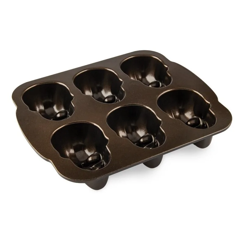Nordic Ware Cast Aluminum Haunted Skull Cakelet Pan - 6 Cavity Nordic Ware Cast Aluminum Haunted Skull Cakelet Pan - 6 Cavity