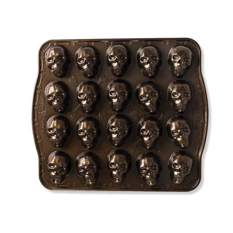 Nordic Ware Cast Aluminum Skull Bites Cakelet Pan - 20 Cavity Nordic Ware Cast Aluminum Skull Bites Cakelet Pan - 20 Cavity
