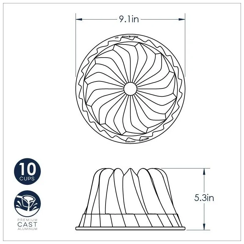 Nordic Ware Cast Aluminum Kugelhopf Bundt® Pan - 10 Cup Capacity Nordic Ware Cast Aluminum Kugelhopf Bundt® Pan - 10 Cup Capacity