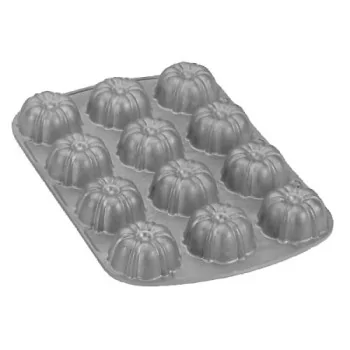 Nordic Ware Commercial Cast Aluminum Mini Bundt Cakes Pan - 12 Cavity