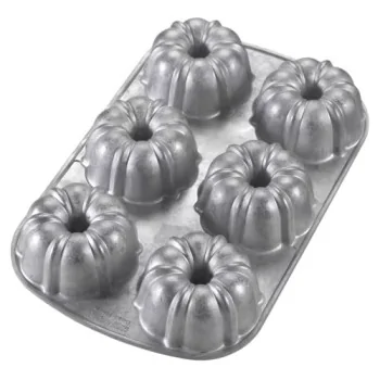 Nordic Ware Commercial Cast Aluminum Bundt Cake Pan - 6 Cavity