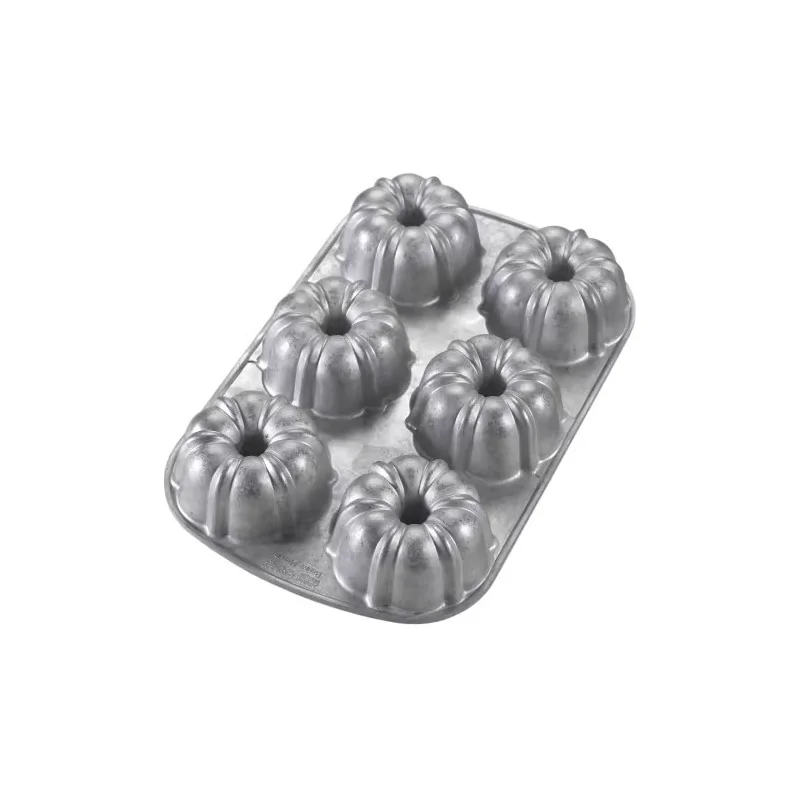 Nordic Ware Commercial Cast Aluminum Bundt Cake Pan - 6 Cavity