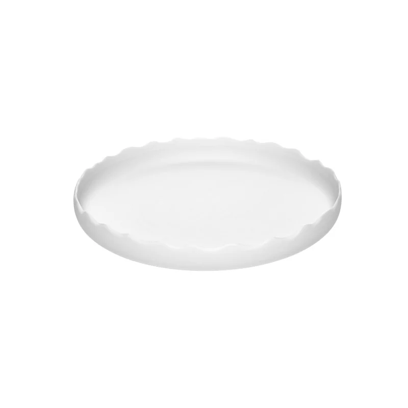 Handcrafted Fine Porcelain Plate Gourmet With Rim 24 cm - Height 3 cm - Set of 6 Handcrafted Fine Porcelain Plate Gourmet With Rim 24 cm - Height 3 cm - Set of 6