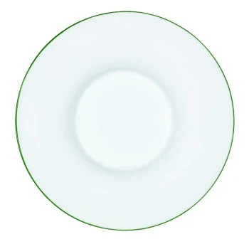 Handcrafted Fine Porcelain Gourmet Bowl Blue Line 28 cm - Height 4.5 cm - Set of 4
