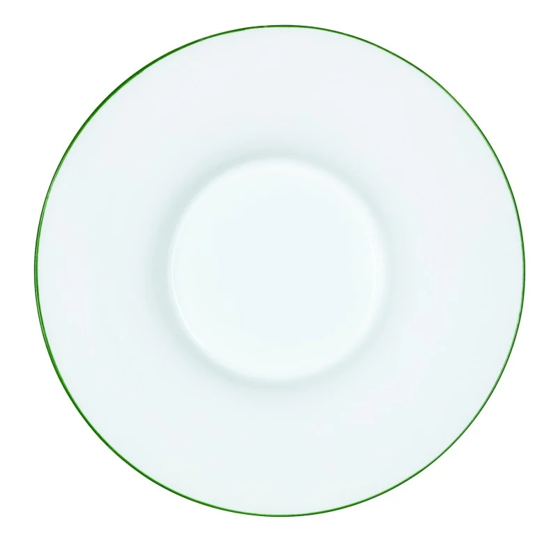 Handcrafted Fine Porcelain Gourmet Bowl Blue Line 28 cm - Height 4.5 cm - Set of 4