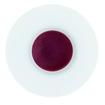 Handcrafted Fine Porcelain Gourmet Bowl Red 28 cm - Height 4.5 cm - Set of 4