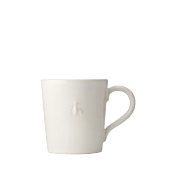 La Rochere Bee Ceramic Coffee Mug Ecru Ht: 4.3"- Diam: 3.8"- Oz: 17.5 oz. - Set of 2