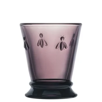 La Rochere Bee Tumbler Eggplant Ht: 4" - Diam: 3.25"- Oz: 9 oz. - Set of 6