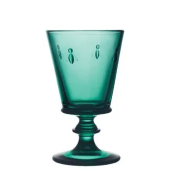La Rochere Bee Wine Glass Emerald Ht: 5.5" - Diam: 3.25"- Oz: 8 oz. - Set of 6