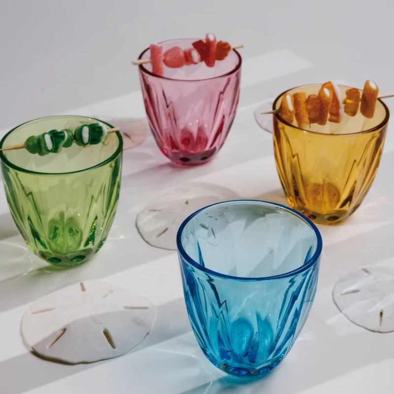 La Rochere Lily Tumblers Summertime 4 Assorted Colors Ht: 3.75" - Diam: 3.75" - Oz: 8.5 oz.