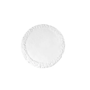 Handcrafted Fine Porcelain Flat Rounded Plate 35 cm - With Glaze - Set of 4