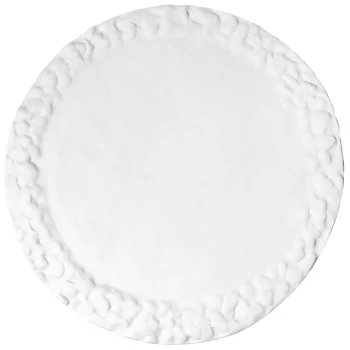 Handcrafted Fine Porcelain Rounded Plate Narrow Rim 29 cm - With Glaze - Set of 4