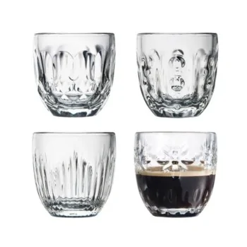 La Rochere Troquet Espresso Cups Ht: 2.5 “- Diam: 2.4“- Oz: 3.4 oz. - Assorted Set of 4