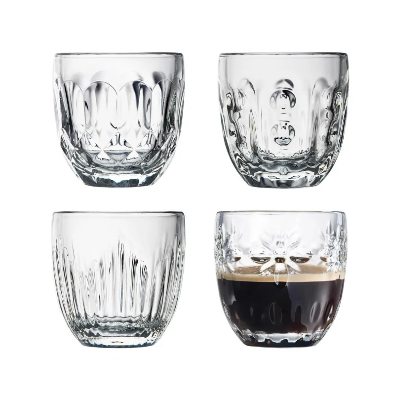 La Rochere Troquet Espresso Cups Ht: 2.5 “- Diam: 2.4“- Oz: 3.4 oz. - Assorted Set of 4