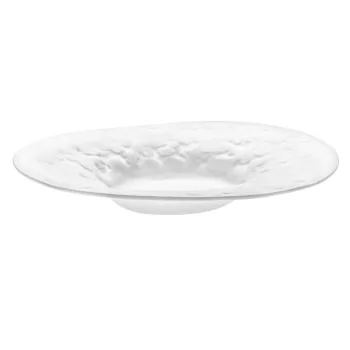 Handcrafted Fine Porcelain Gourmet Deep Plate 28 cm - Height 4.5 cm - Without Glaze - Set of 4