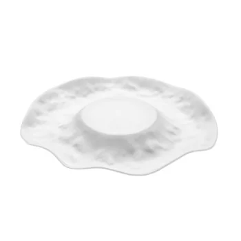 Handcrafted Fine Porcelain Gourmet Bowl Vulcano 29 cm - Height 3 cm - With Glaze - Set of 4
