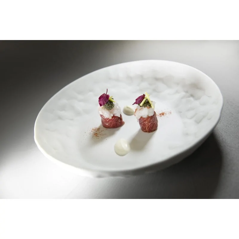 Handcrafted Fine Porcelain Gourmet Deep Plate 25 cm - Height 4.5 cm - Without Glaze - Set of 4 Handcrafted Fine Porcelain Gourmet Deep Plate 25 cm - Height 4.5 cm - Without Glaze - Set of 4