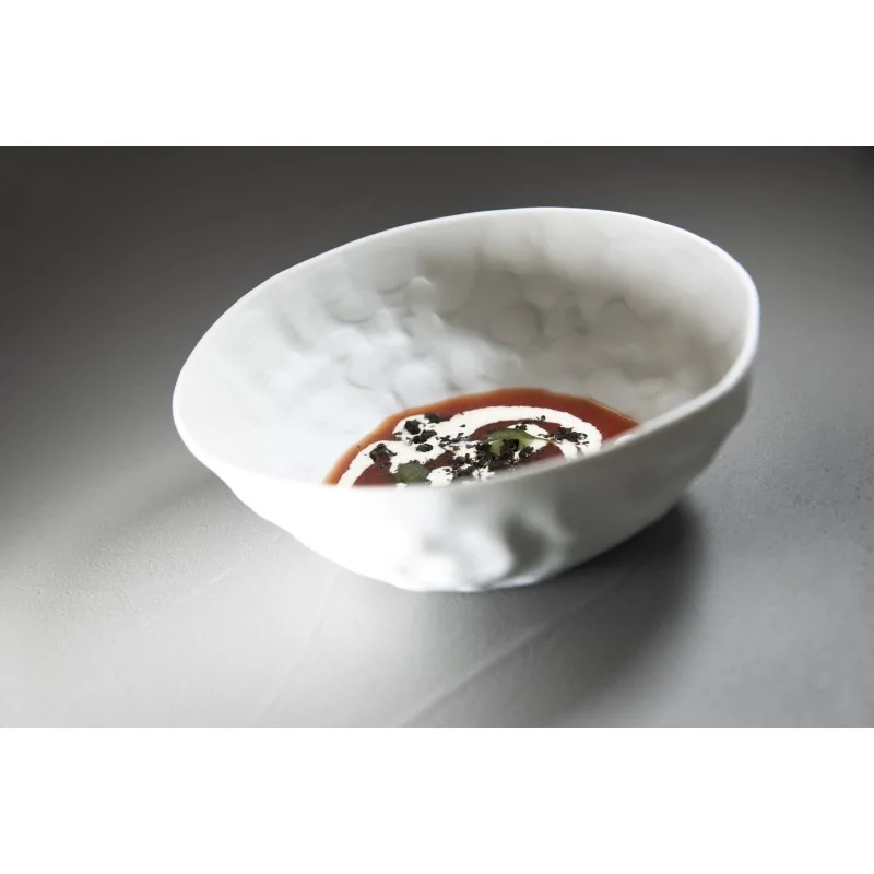 Handcrafted Fine Porcelain Gourmet Bowl 17.5 cm - Height 6.5 cm - With Glaze - Set of 6