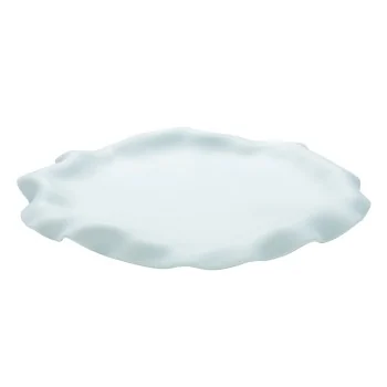 Handcrafted Fine Porcelain Flat Plate With Flap 16.5 cm - Without Glaze - Set of 6