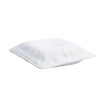 Handcrafted Fine Porcelain Pillow Plate 13.5 x 13.5 x 4 cm - Set of 4