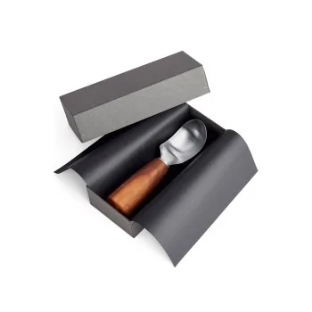 Triangle Fruit Spoon Soul Plum Wood. Boxed