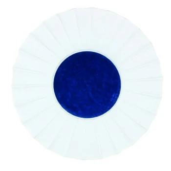 Handcrafted Fine Porcelain Flat Plate With Internal Ray 30 cm - Int. 12.5 cm - Set of 4