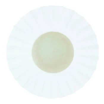 Handcrafted Fine Porcelain Flat Plate With Internal Ray 30 cm - Int. 12.5 cm - Set of 4