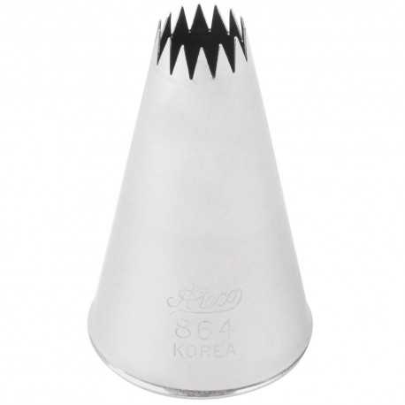 Ateco 864 Ateco 864 - French Star Pastry Tip .38'' Opening Diameter- Stainless Steel Fine Open Star (Petits Fours) Pastry Tips