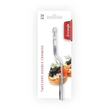 Triangle Tweezers Double Cranked 14 cm. Carded