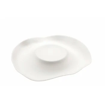 Handcrafted Fine Porcelain Deep Plate Gourmet "Reverse" 29 cm - Height 3 cm - Set of 4
