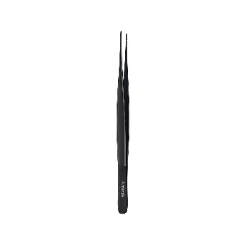 Triangle Tweezers Pointed. Straight 15 cm. Black. Carded