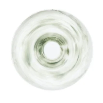 Handcrafted Fine Porcelain Deep Plate Gourmet 28 cm - Height 4.5 cm - Decor Green - Set of 4