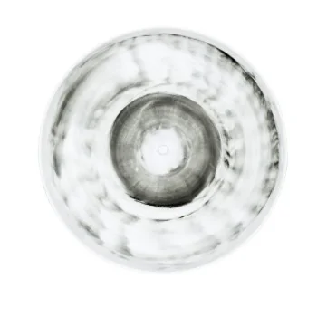 Handcrafted Fine Porcelain Deep Plate Gourmet 28 cm - Height 4.5 cm - Decor Black - Set of 4