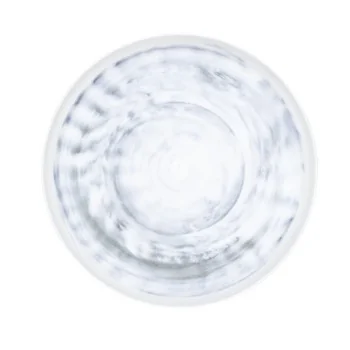 Handcrafted Fine Porcelain Deep Plate Gourmet 28 cm - Height 4.5 cm - Decor Light Blue/Green - Set of 4