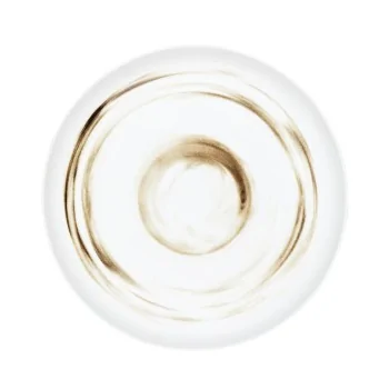 Handcrafted Fine Porcelain Deep Plate Gourmet 28 cm - Height 4.5 cm - Decor Brown - Set of 4
