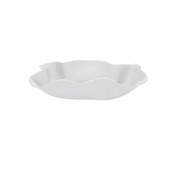 Handcrafted Fine Porcelain Rectangular Leafy 20 x 10 x 4.5 cm - Without Glaze - Set of 6