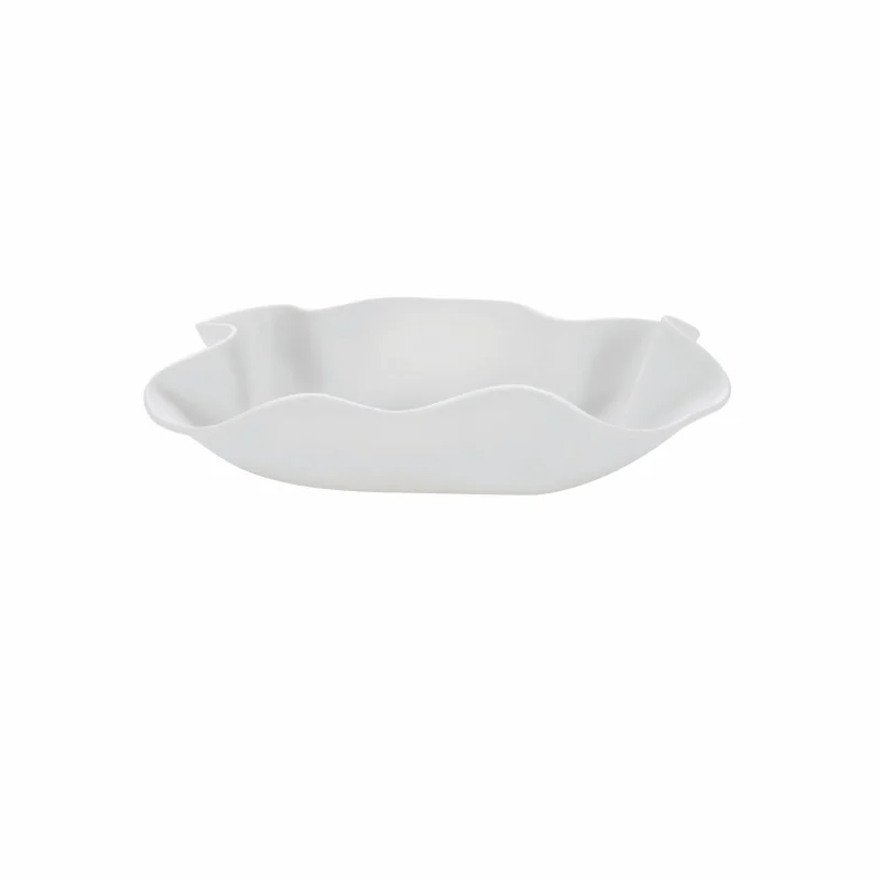 Handcrafted Fine Porcelain Rectangular Leafy 20 x 10 x 4.5 cm - Without Glaze - Set of 6