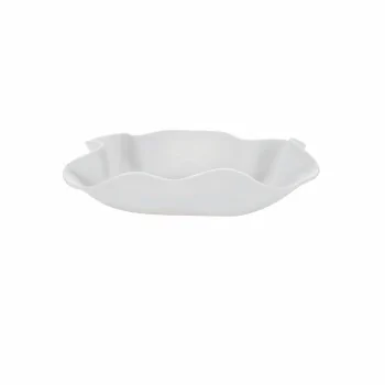 Handcrafted Fine Porcelain Rectangular Leafy 24 x 12 x 4.5 cm - With Glaze - Set of 6
