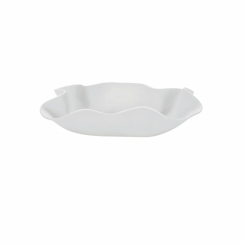 Handcrafted Fine Porcelain Rectangular Leafy 24 x 12 x 4.5 cm - Without Glaze - Set of 6