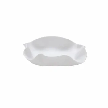 Handcrafted Fine Porcelain Square Leafy 20 cm - Height 4 cm - Without Glaze - Set of 4